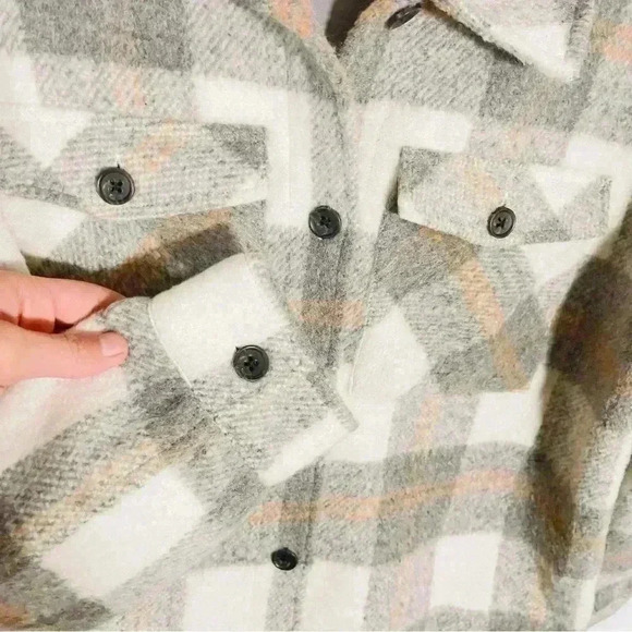 NEW Saylor Layton Jacket Shacket Oversized Fleece Tartan Plaid Large - Picture 6 of 9